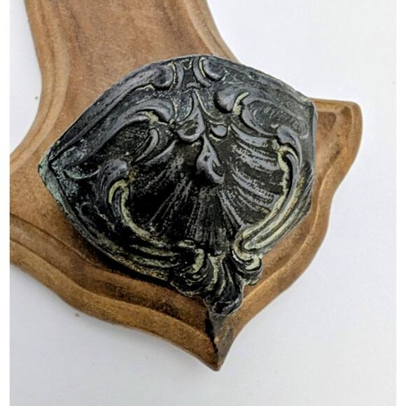 Catholic Holy Water Cross Christ Crucifix Wood Metal Wall Decor Religious France - Picture 2 of 4